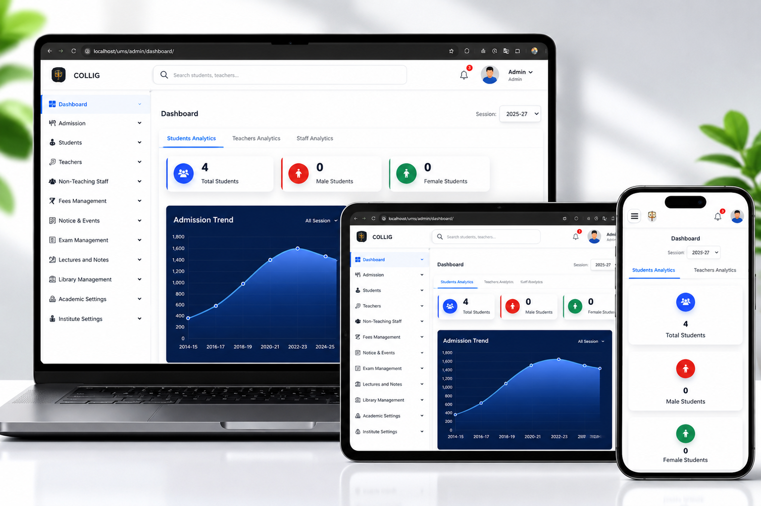 School management dashboard